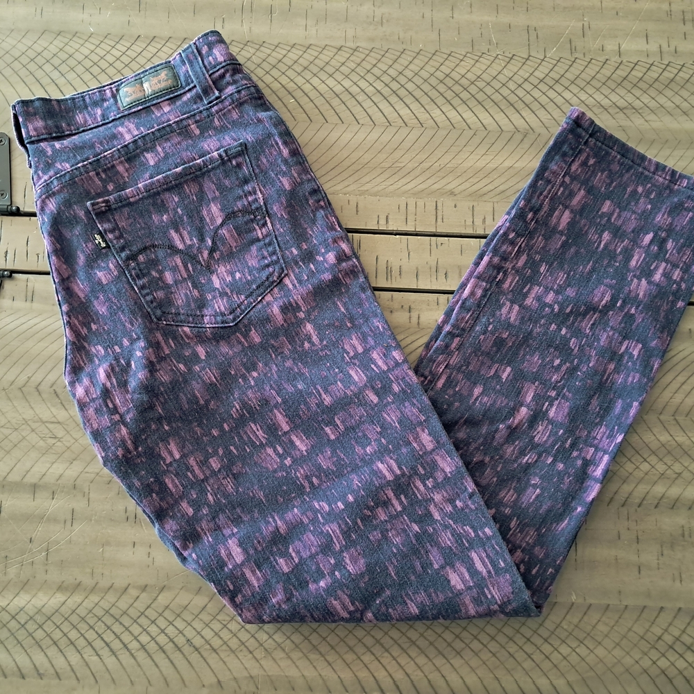 Mid Rise Skinny Jeans Purple And Black Levis Size 10M